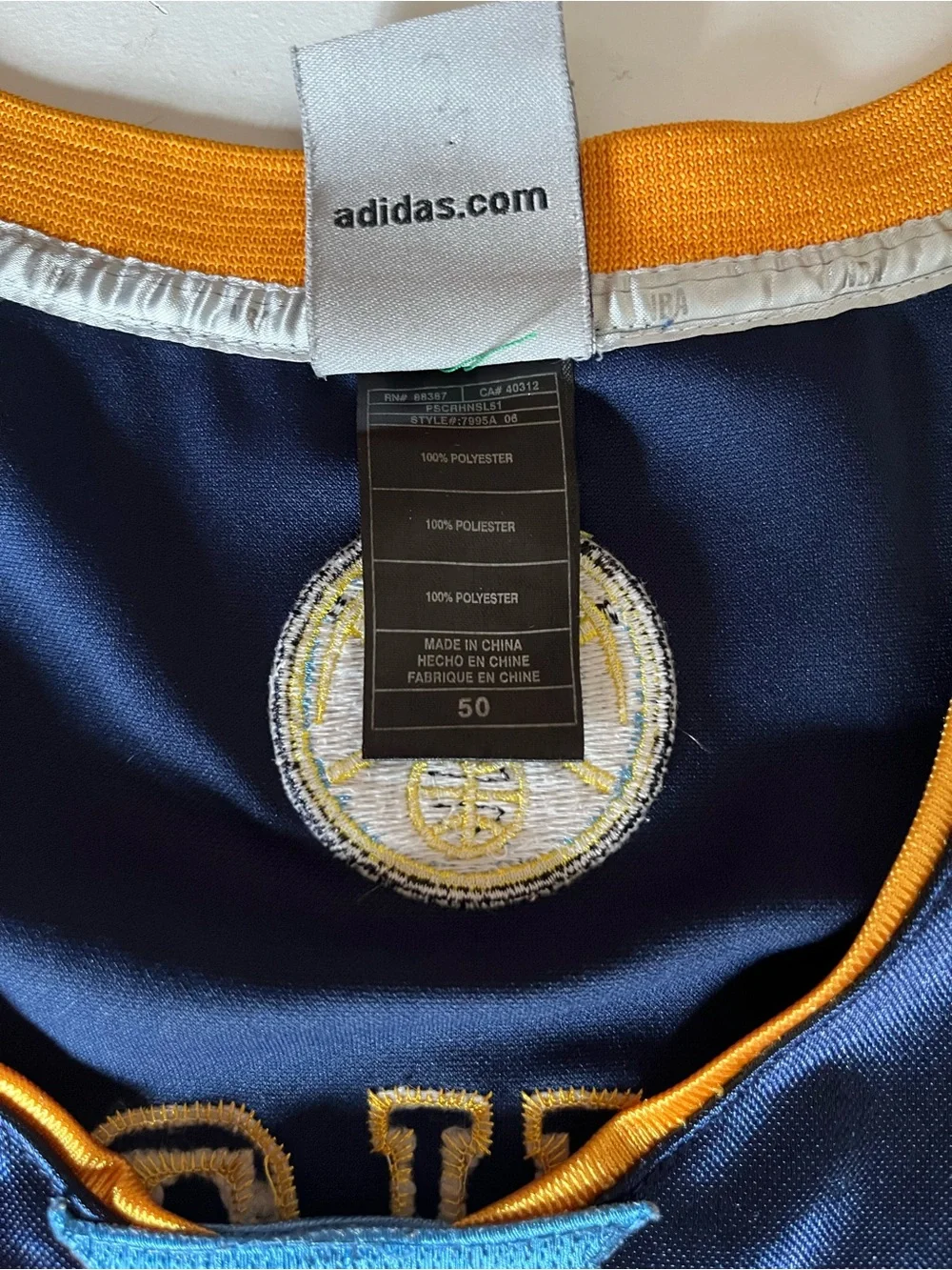 Vintage Adidas Carmelo Anthony Denver Nuggets Stitched 50 XL Melo Alternate